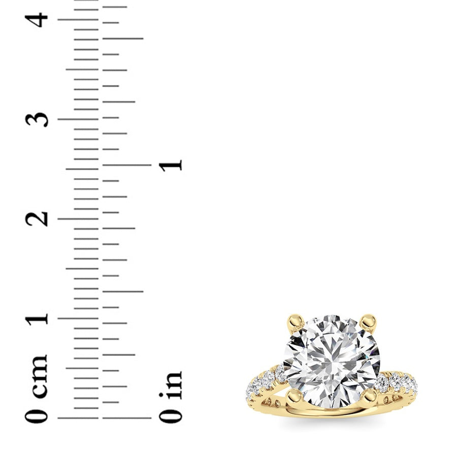 3.75CTW Round Shaped Lab Grown Diamond (F/VS) Ring in 14K White Gold
