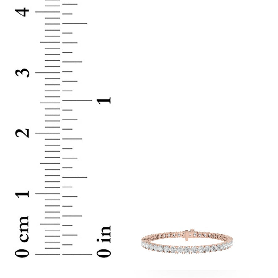 14CTW Round Shaped Lab Grown Diamond (F/VS) Classic Tennis Bracelet in 14K Gold