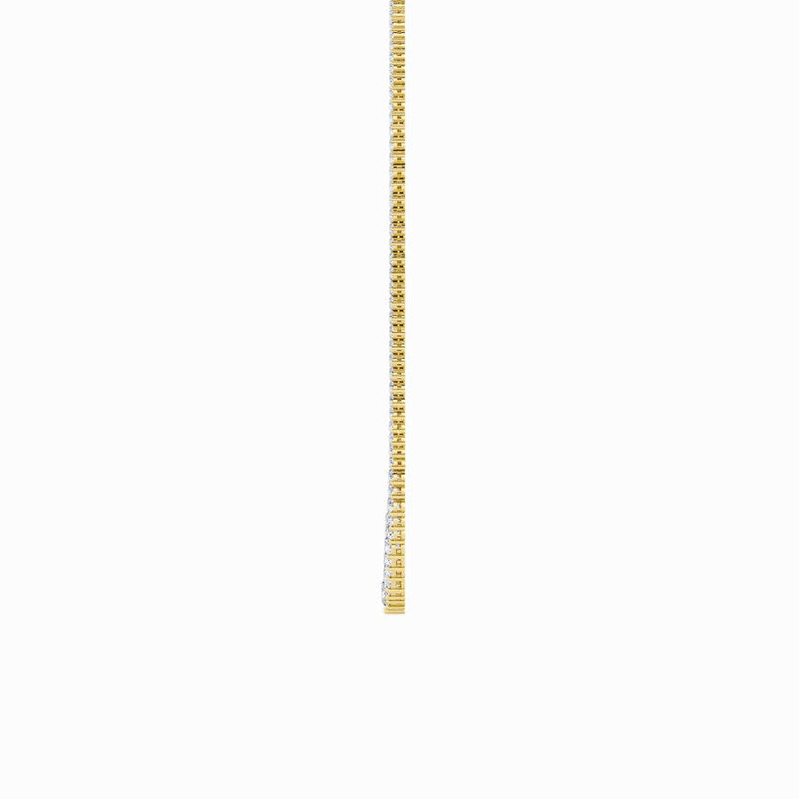 20CTW Round Shaped Lab Grown Diamond (F/VS) Three Prong Graduating Necklace in 14K Gold