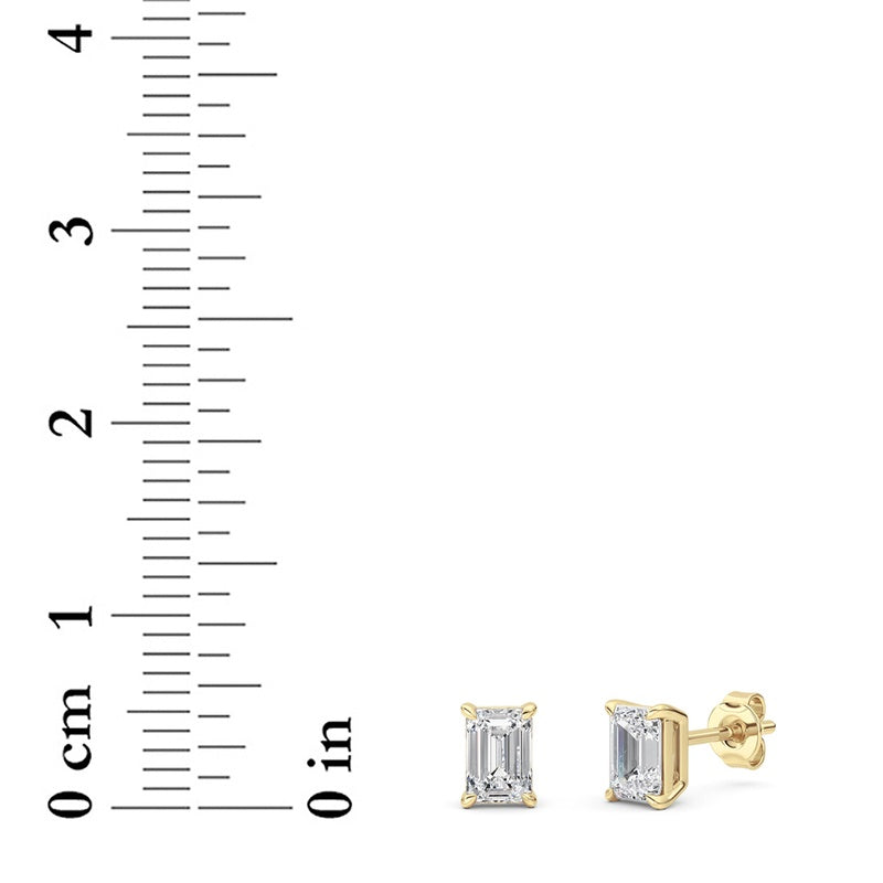 1 Cttw Four Prong Classic Stud Earrings in 14K White Gold Over Sterling Silver