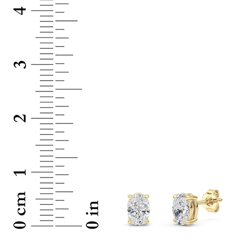 1 Cttw Four Prong Classic Stud Earrings in 14K White Gold Over Sterling Silver