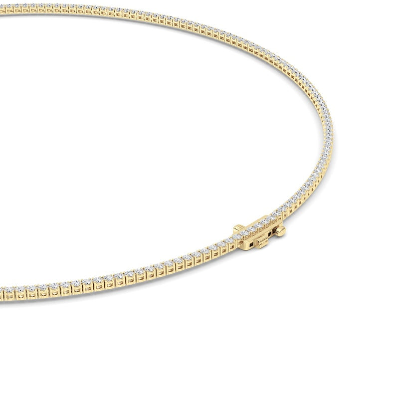 5 Cttw Round Brillinat Tennis Necklace in 14K Yellow Gold Over Sterling Silver