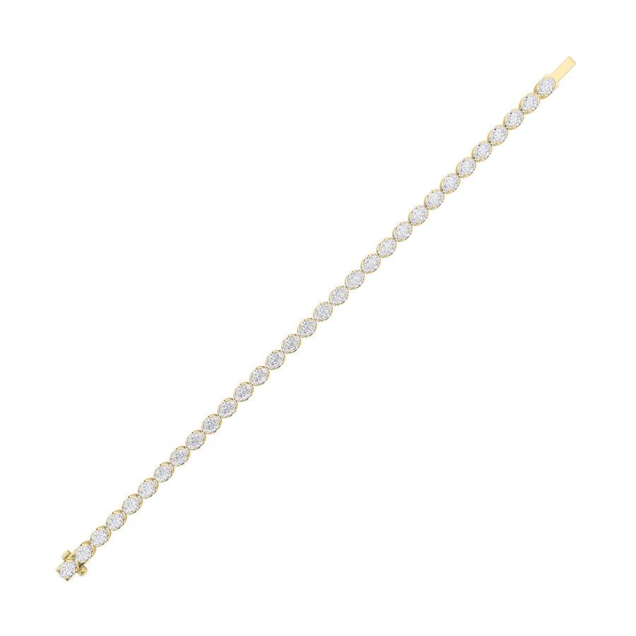 7CTW Oval Shaped Lab Grown Diamond (F/VS) Tennis Bracelet in 14K Gold