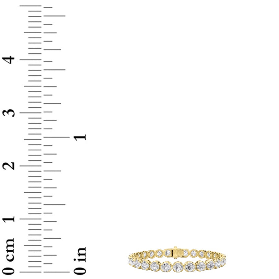 6CTW Round Shaped Lab Grown Diamond (F/VS) Bracelet in 14K Gold