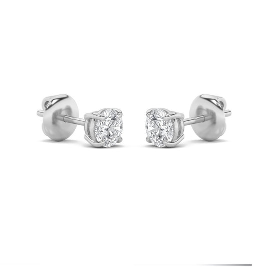 0.25CTW Round Shaped Lab Grown Diamond (F/VS) Stud Earrings in 14K Gold