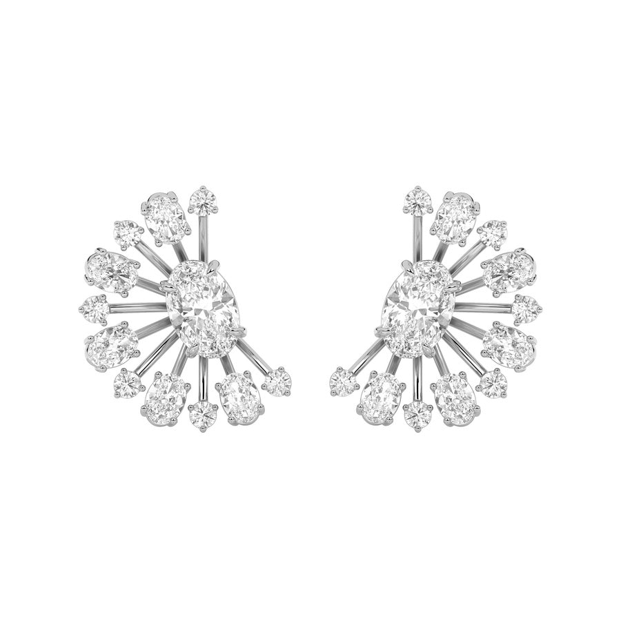 4.5CTW Oval Shaped Lab Grown Diamond (F/VS) Astralis Earrings in 14K Gold
