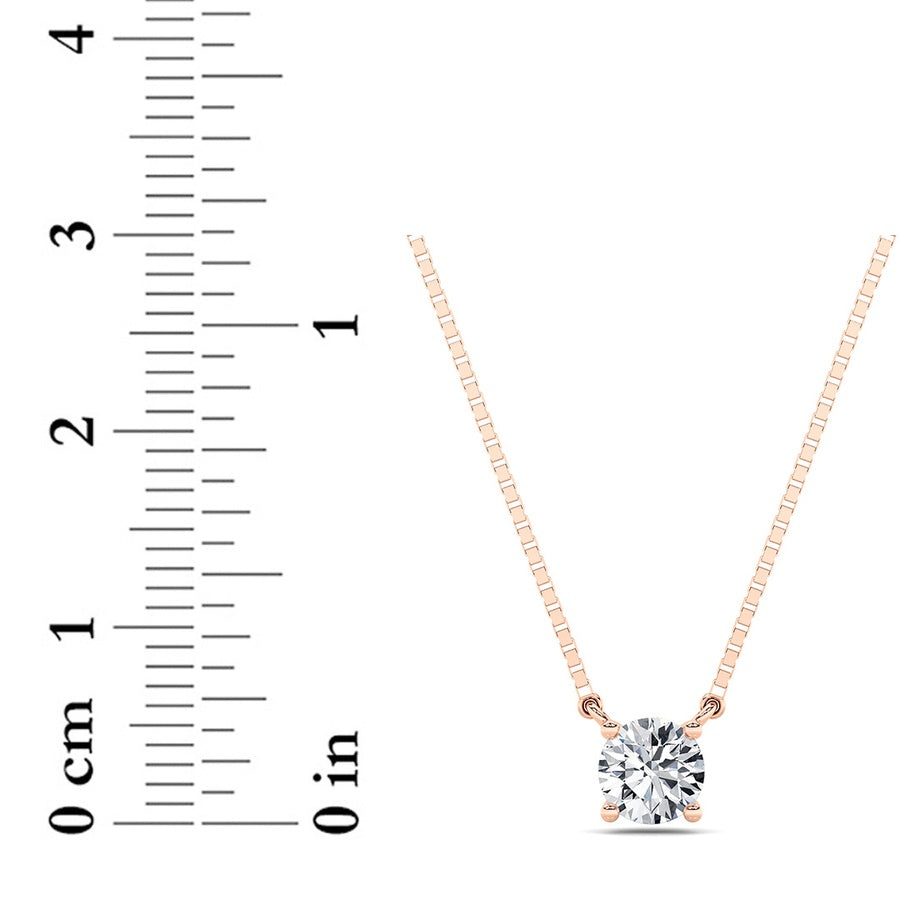 0.5CTW Round Shaped Lab Grown Diamond (F/VS) Necklace in 14K Gold