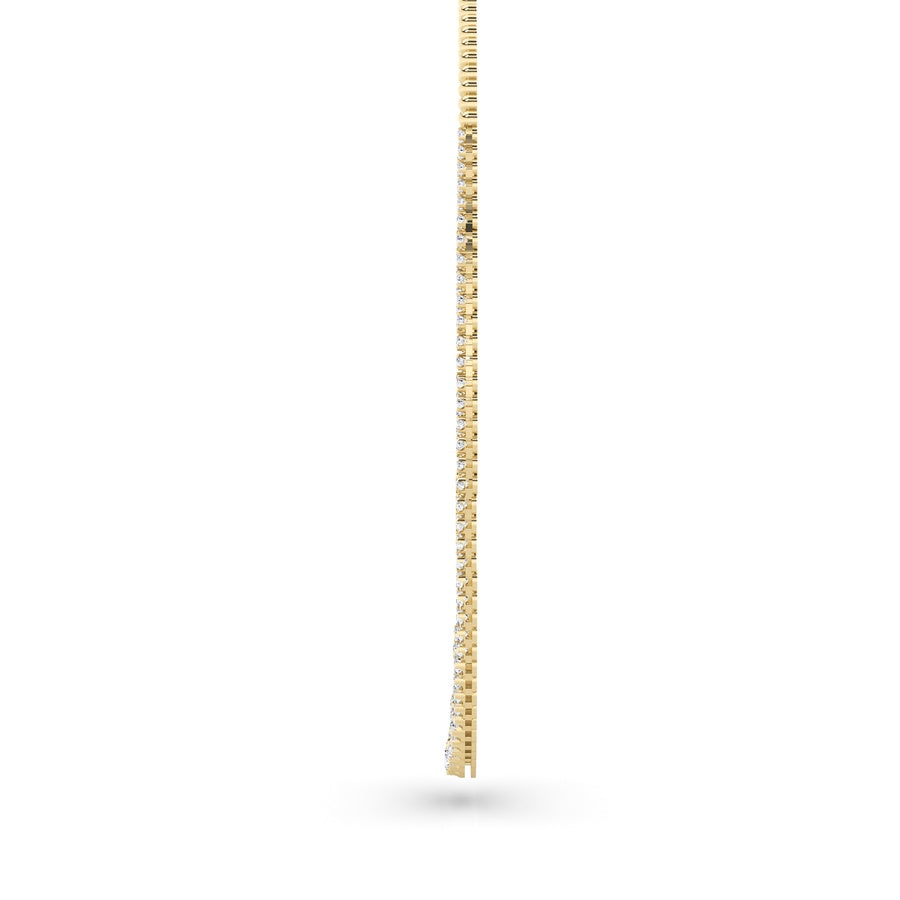 7CTW Round Shaped Lab Grown Diamond (F/VS) Graduating Half Riviera Necklace in 14K Gold