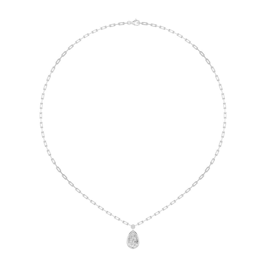 2CTW Pear Shaped Lab Grown Diamond (F/VS) Strata Chic Collection Necklace in 14K Gold