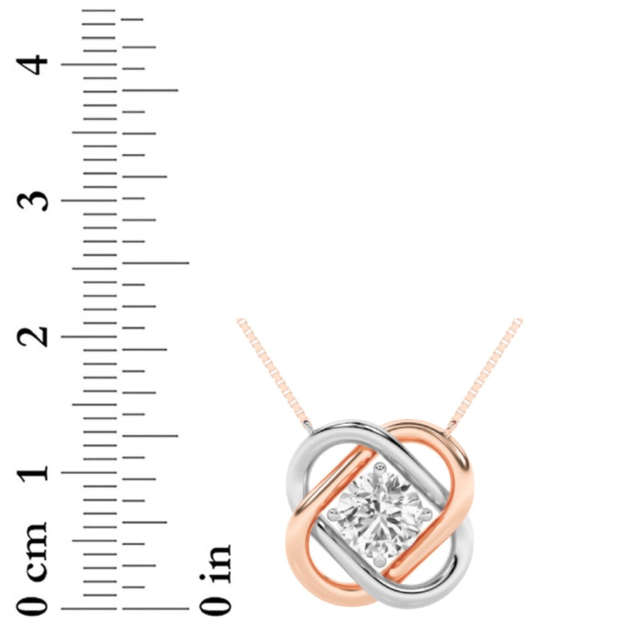 1CTW Round Shaped Lab Grown Diamond (F/VS) Necklace in 14K Gold
