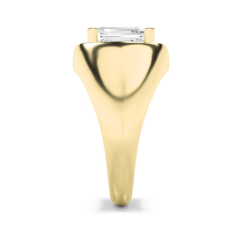 3CTW Emerald Shaped Lab Grown Diamond (F/VS) Men's Ring in 14K Gold