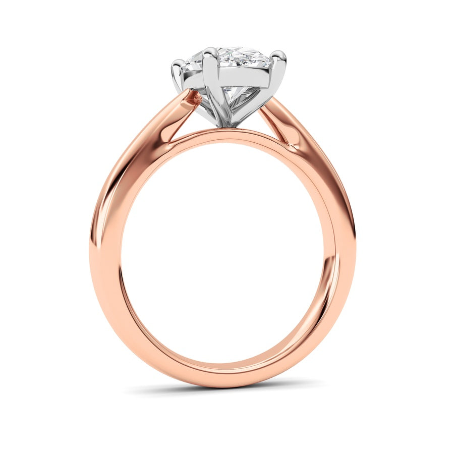 2CTW Oval Shaped Lab Grown Diamond (F/VS) Classic Shank Solitaire Engagement Ring in 14K Gold