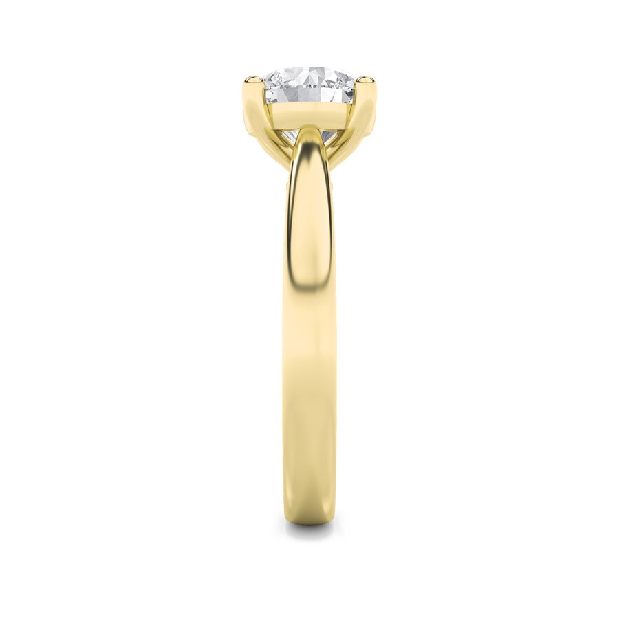 3CTW Round Shaped Lab Grown Diamond (F/VS) Classic Shank Solitaire Engagement Ring in 14K Gold