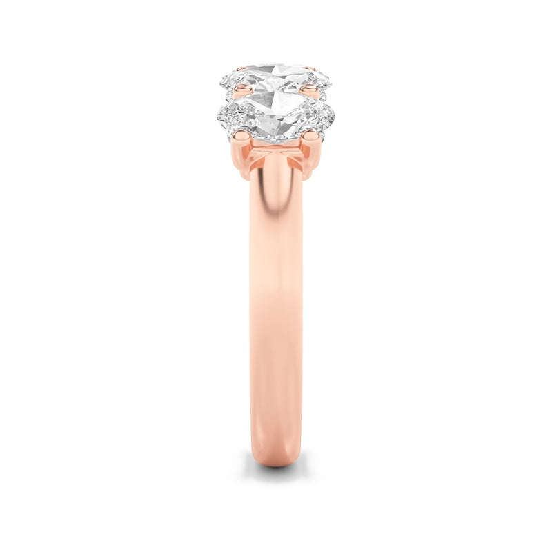 2CTW Oval Shaped Lab Grown Diamond (F/VS) Five Stone Band Ring in 14K Gold
