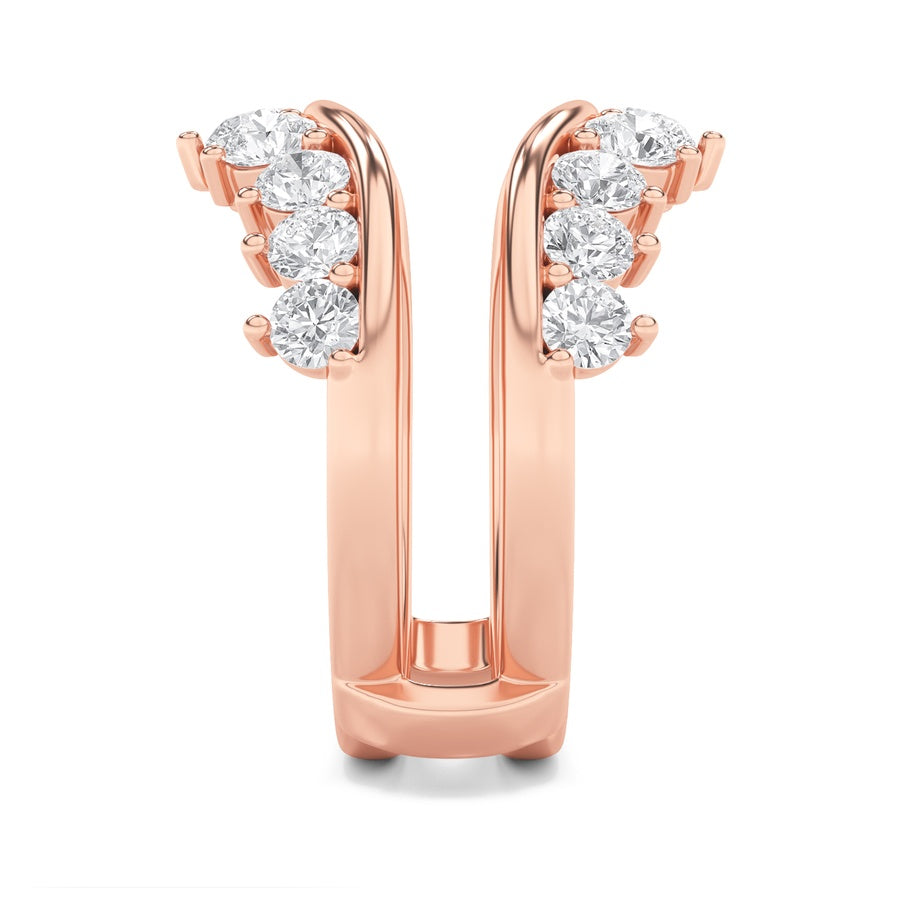 2CTW Round Shaped Lab Grown Diamond (F/VS) Insert Jacket Ring in 14K Gold