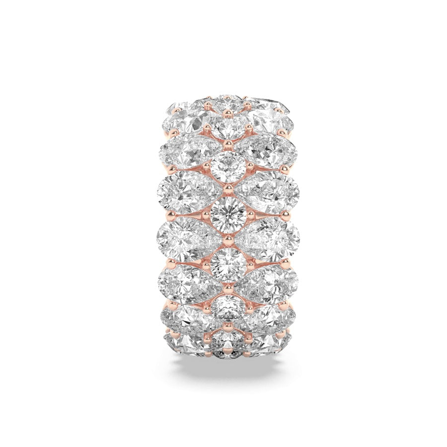 9CTW Pear Shaped Lab Grown Diamond (F/VS) Eternity Band Ring in 14K Gold