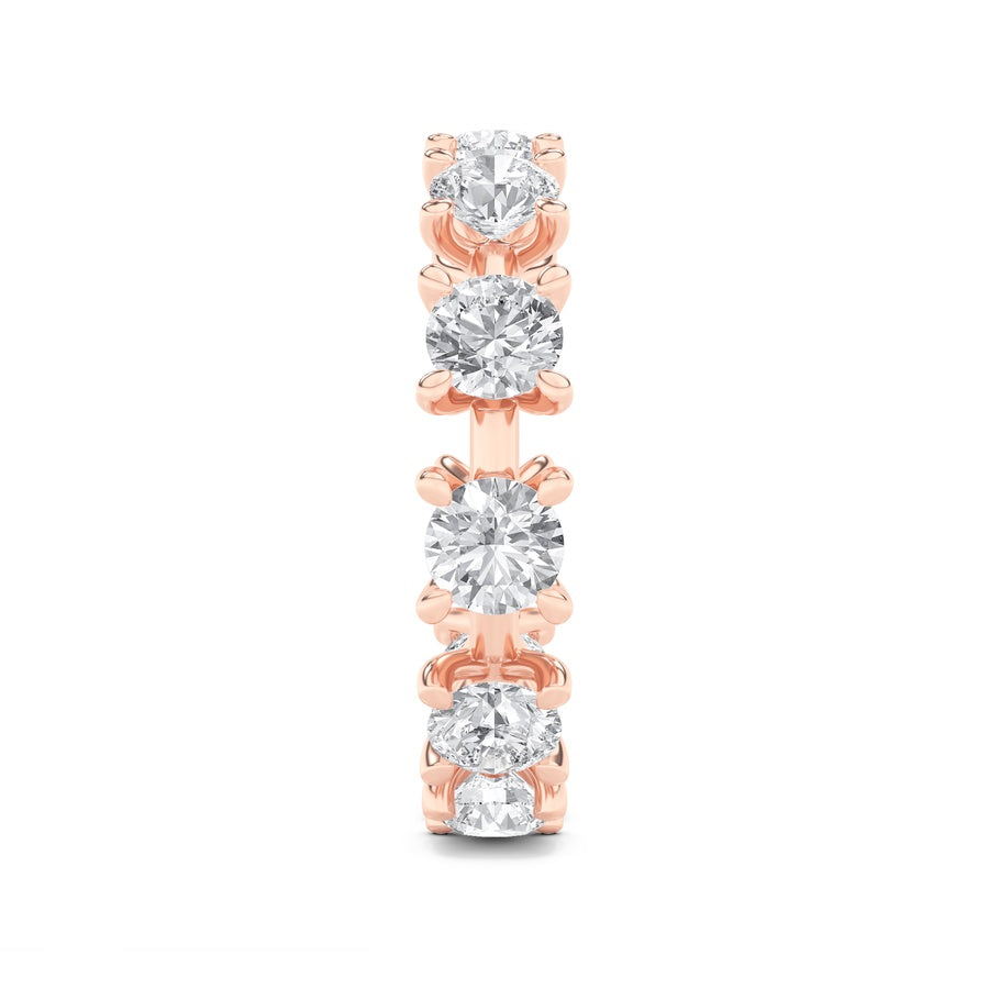 3CTW Round Shaped Lab Grown Diamond (F/VS) Eternity Band Ring in 14K Gold