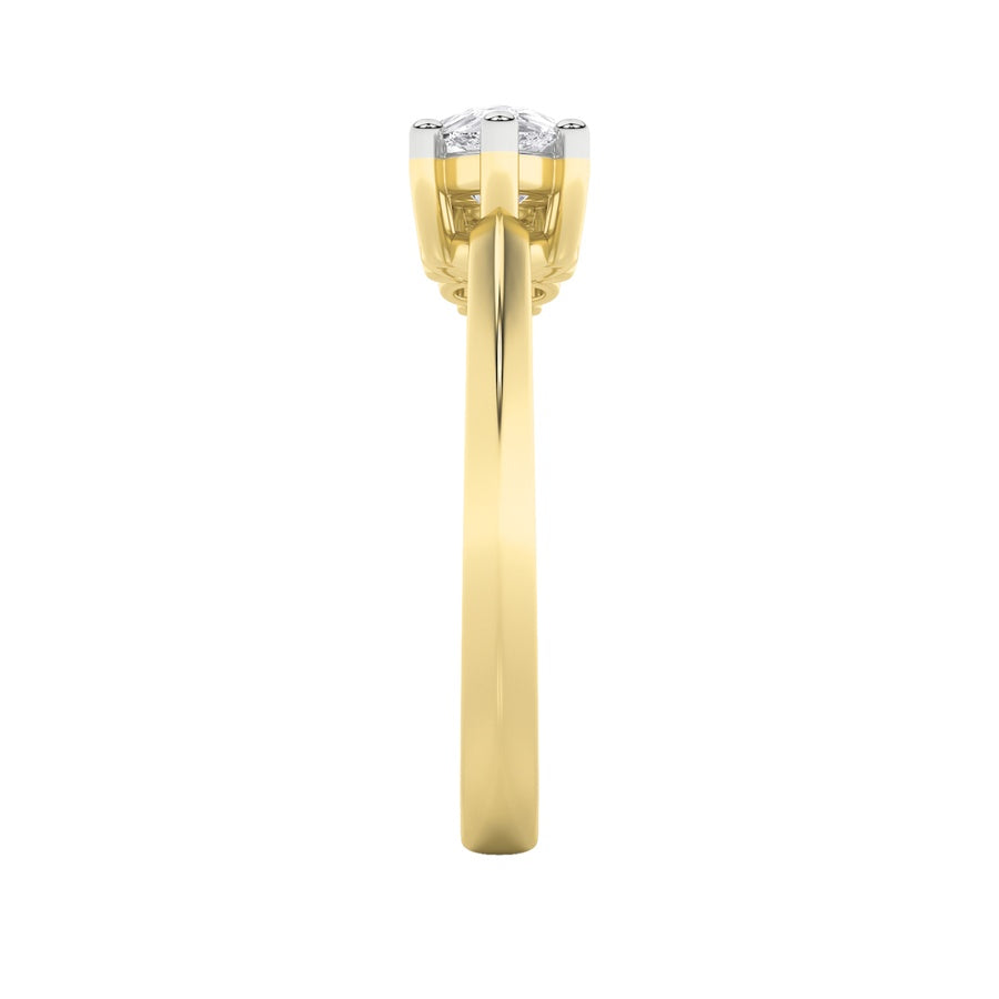 1CTW Pear Shaped Lab Grown Diamond (F/VS) East West Fashion Ring in 14K Gold