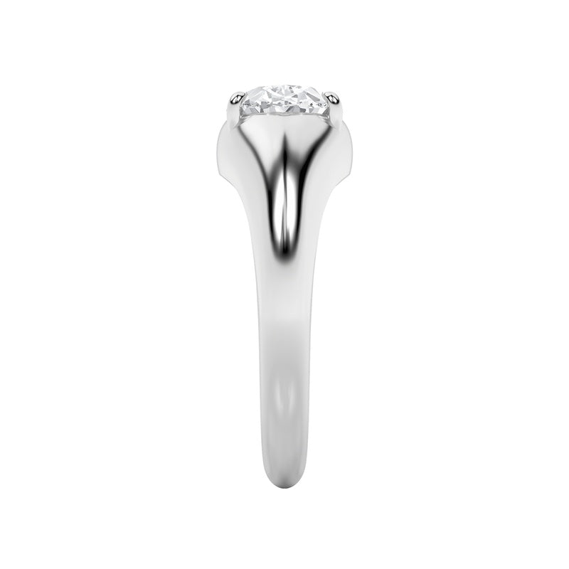 2Cttw Oval Shaped Lab Grown Diamond (F/VS) East West Solitaire Ring in 14K Gold