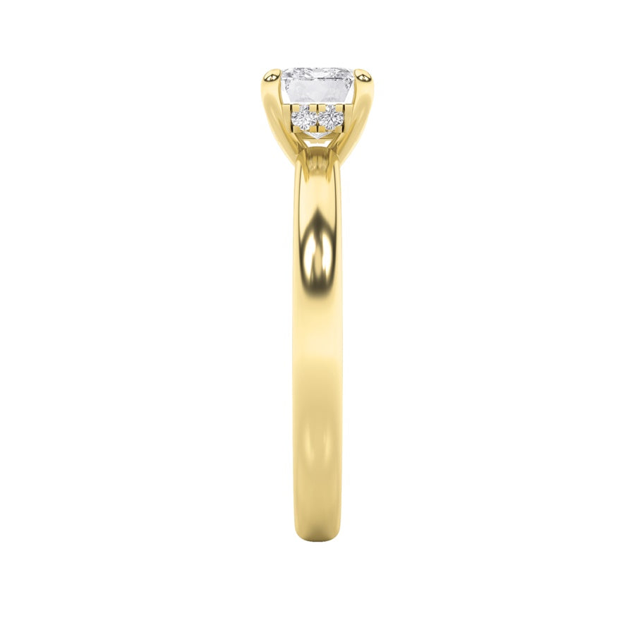 1.5CTW Emerald Shaped Lab Grown Diamond (F/VS) East West Solitaire Ring in 14K Gold