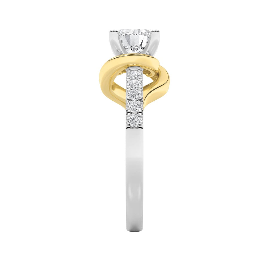 2CTW Round Shaped Lab Grown Diamond (F/VS) Ring in 14K Gold