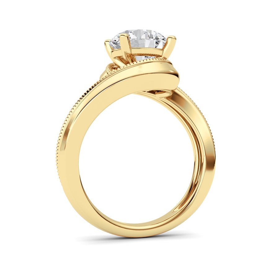 2.5CTW Round Shaped Lab Grown Diamond (F/VS) Ring in 14K Gold