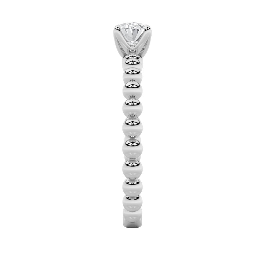 0.5CTW Oval Shaped Lab Grown Diamond (F/VS) Petite Solitaire Engagement Ring in 14K Gold
