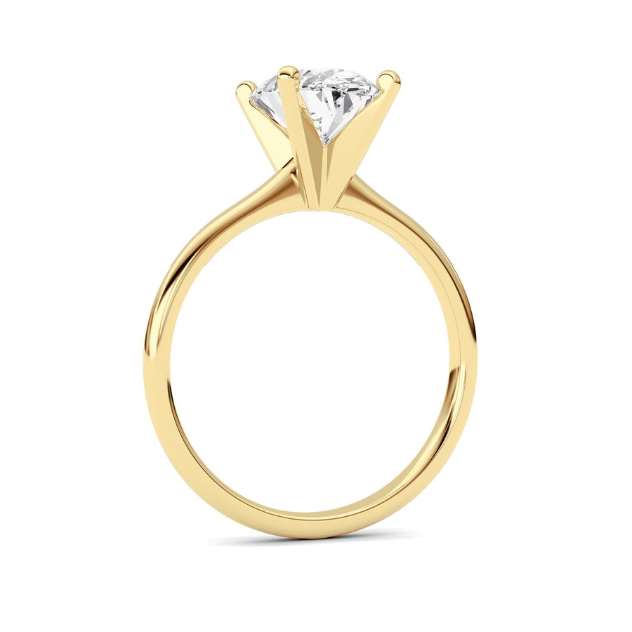 1CTW Oval Shaped Lab Grown Diamond Classic Solitaire Ring in 14K Gold (F/VS)