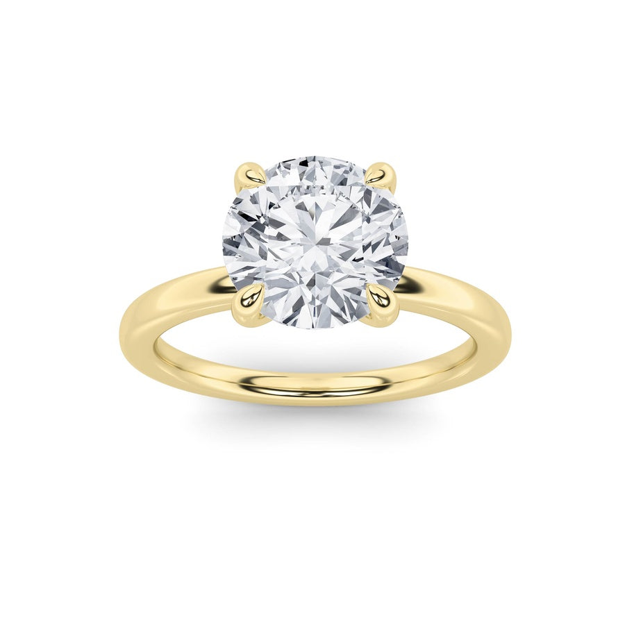 3CTW Round Shaped Lab Grown Diamond Classic Solitaire Ring in 14K Gold (F/VS)