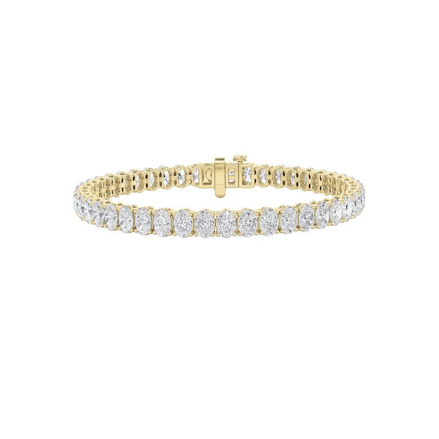 11.75CTW Oval Shaped Lab Grown Diamond North South Bracelet in 14K Gold (F/VS)