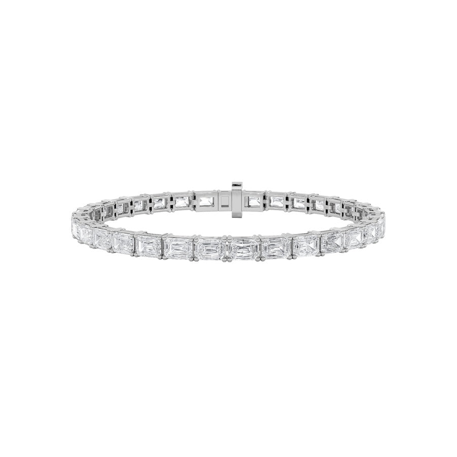 5.25CTW Emerald Shaped Lab Grown Diamond East & West Bracelet in 14K Gold (F/VS)
