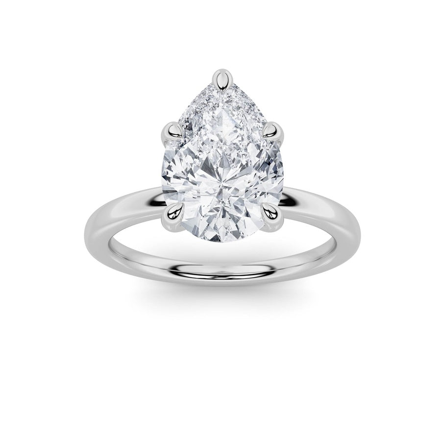 1CTW Pear Shaped Lab Grown Diamond Classic Solitaire Ring in 14K Gold (F/VS)