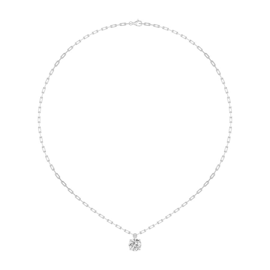 2CTW Round Shaped Lab Grown Diamond (F/VS) Strata Chic Collection Necklace in 14K Gold