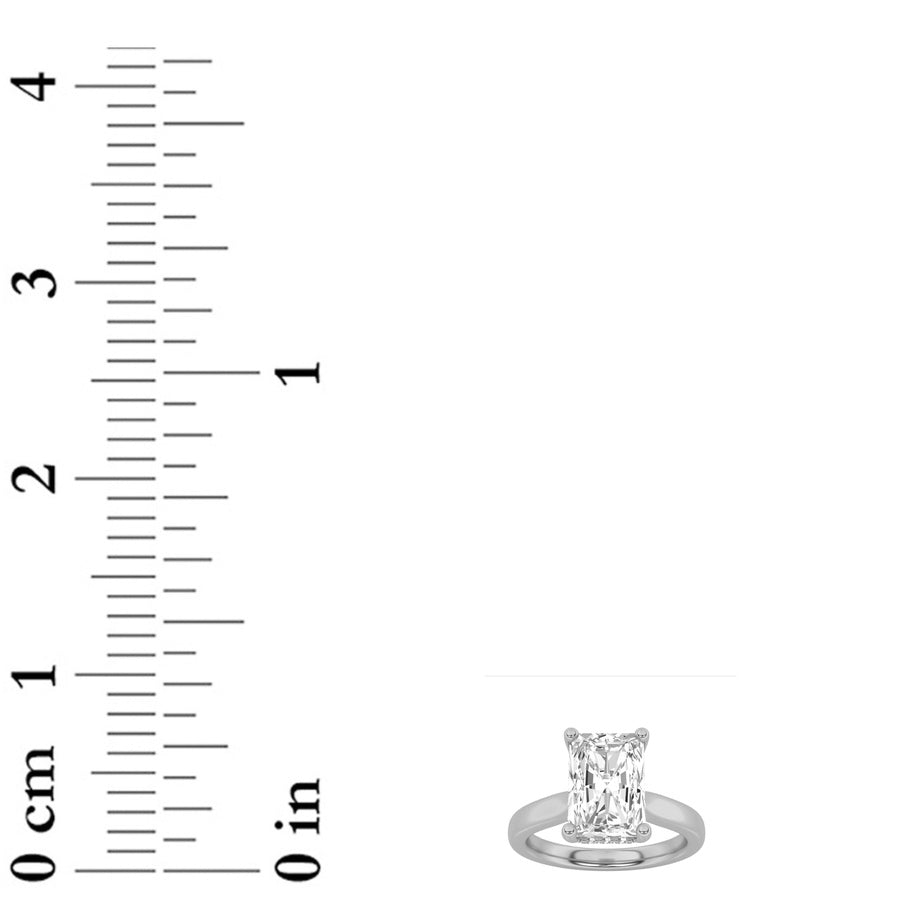 1CTW Radiant Shaped Lab Grown Diamond (F/VS) Hidden Halo Cathedral Shank Engagement Ring in 14K Gold