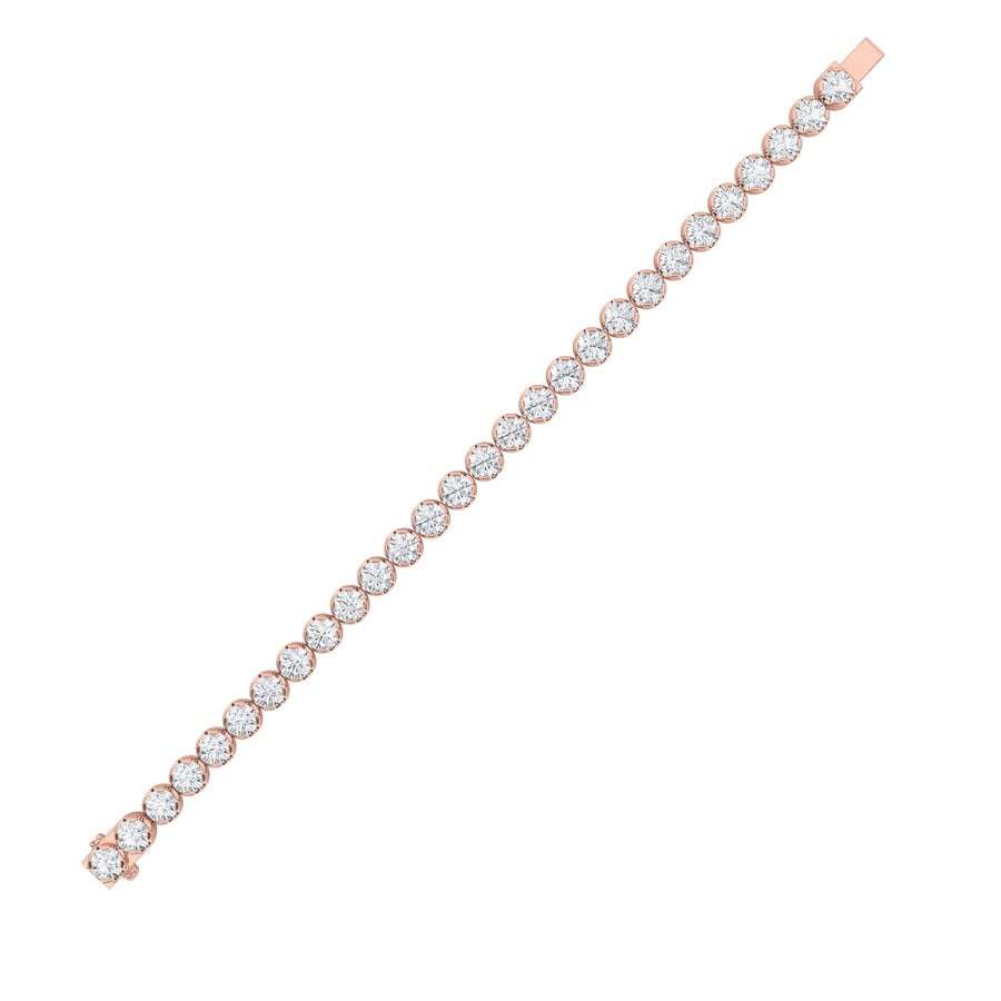 7CTW Round Shaped Lab Grown Diamond (F/VS) Bracelet in 14K Gold