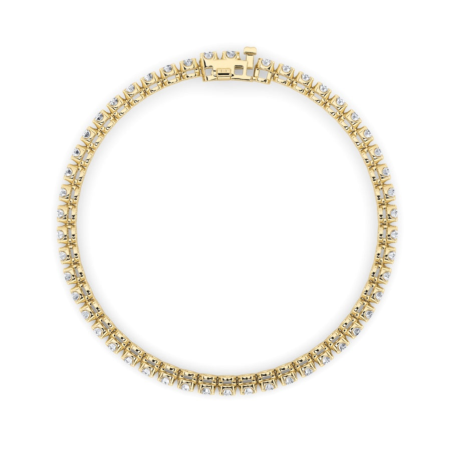 8CTW Round Shaped Lab Grown Diamond (F/VS) Bracelet in 14K Gold