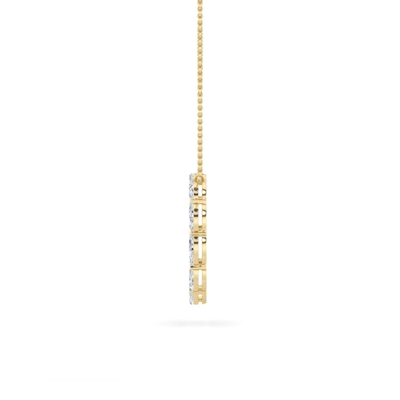 2CTW Marquise Shaped Lab Grown Diamond (F/VS) Circle Necklace in 14K Gold