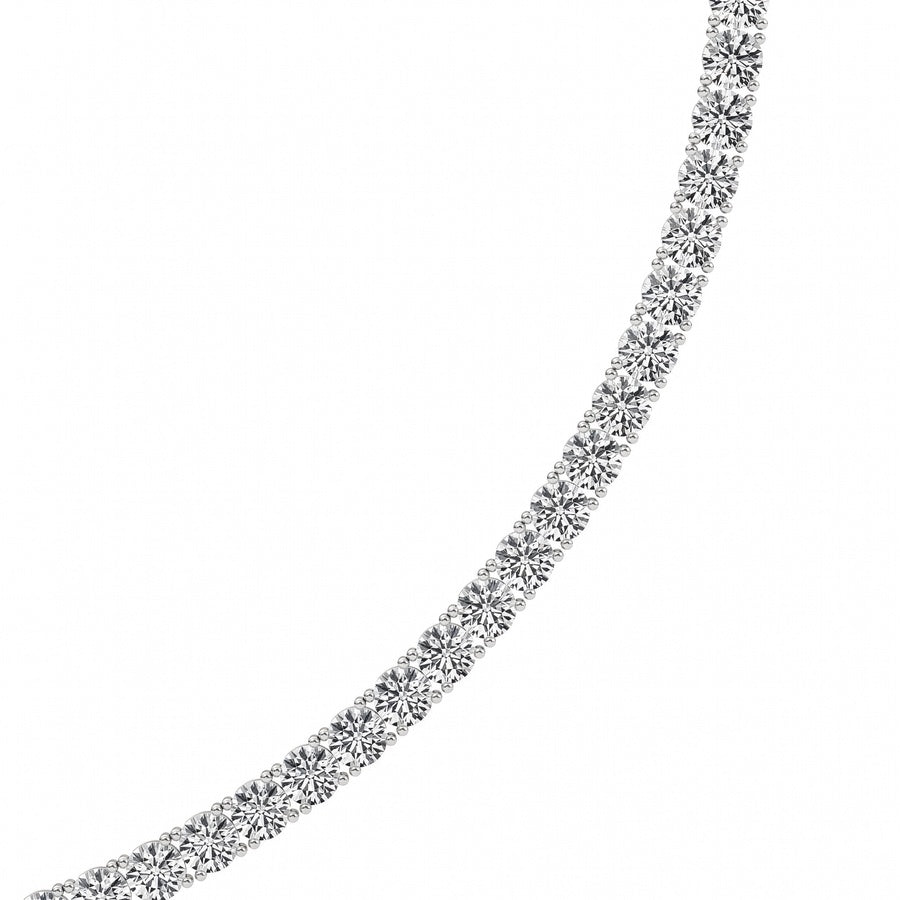 41CTW Round Shaped Lab Grown Diamond (F/VS) Necklace in 14K Gold