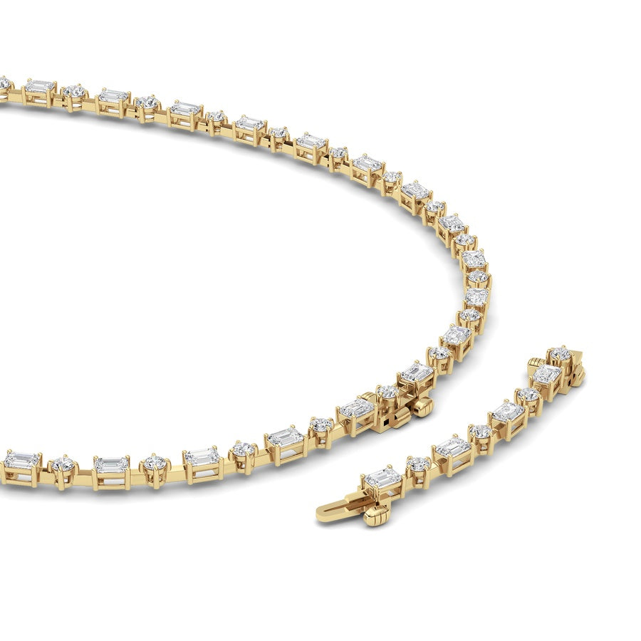 20CTW Mix Shaped Lab Grown Diamond (F/VS ) Necklace in 14K Gold