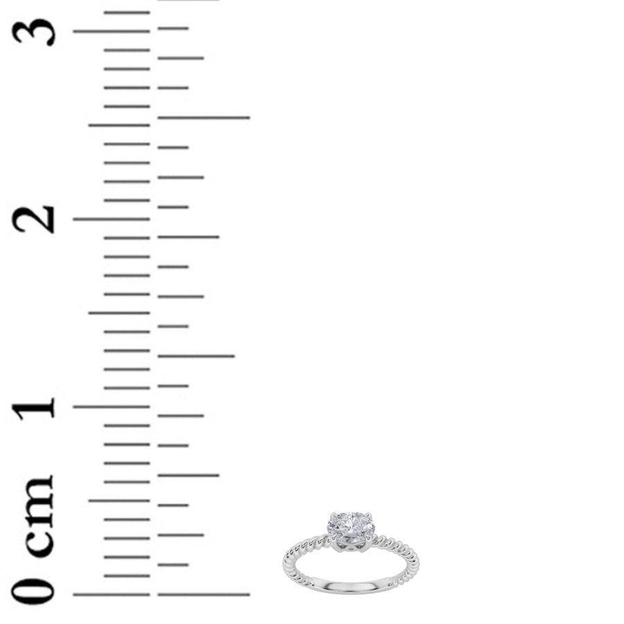 0.5CTW Oval Shaped Lab Grown Diamond (F/VS) Petite Solitaire Engagement RING in 14K Gold