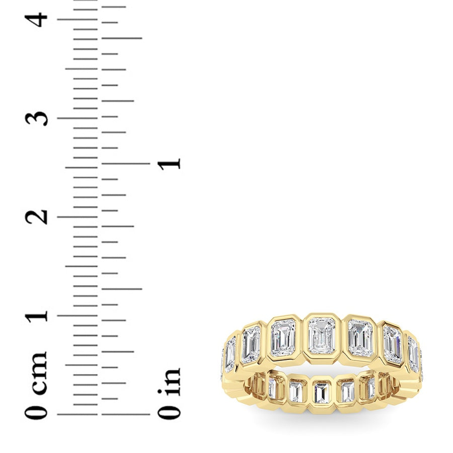 2.2CTW Emerald Shaped Lab Grown Diamond (F/VS) Eternity Band Ring in 14K Gold