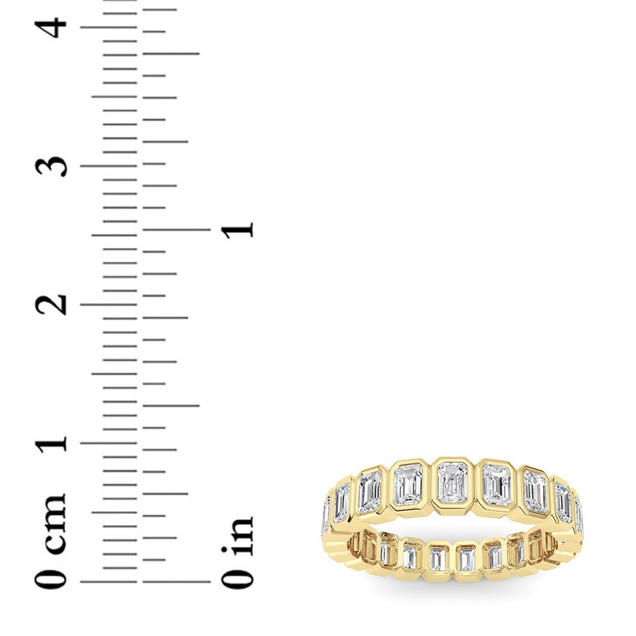 2.6CTW Emerald Shaped Lab Grown Diamond (F/VS) Eternity Band Ring in 14K Gold