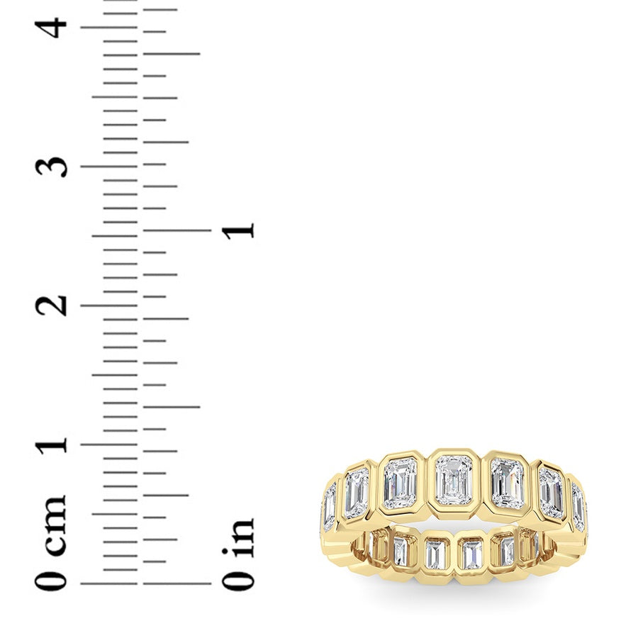 2.5CTW Emerald Shaped Lab Grown Diamond (F/VS) Eternity Band Ring in 14K Gold