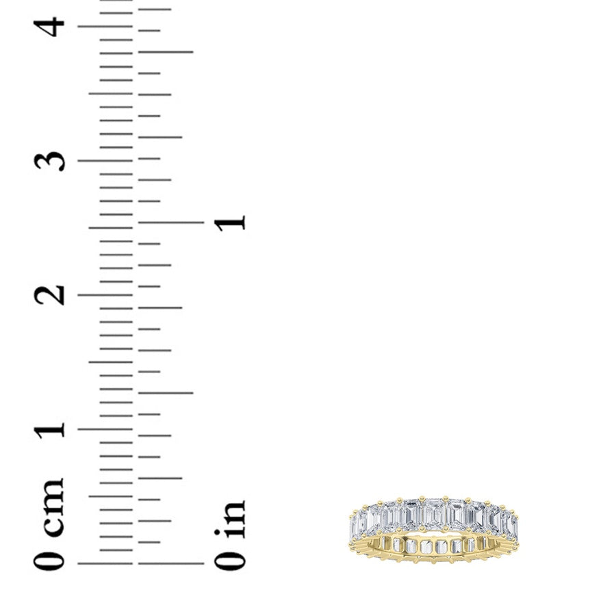 5CTW Emerald Shaped Lab Grown Diamond (F/VS) Ring in 14K White Gold