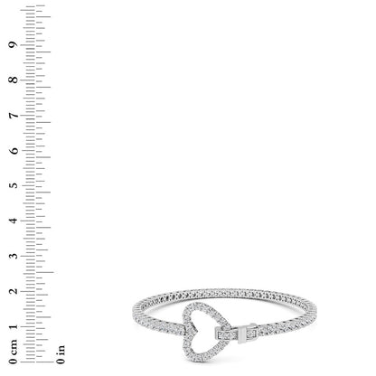 5CTW Round Shaped Lab Grown Diamond (F/VS) Bracelet in 14K White Gold