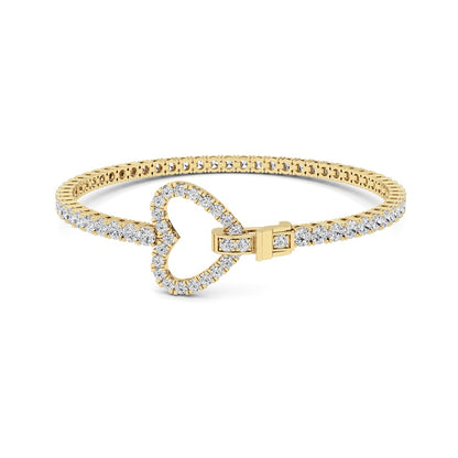 5CTW Round Shaped Lab Grown Diamond (F/VS) Bracelet in 14K White Gold