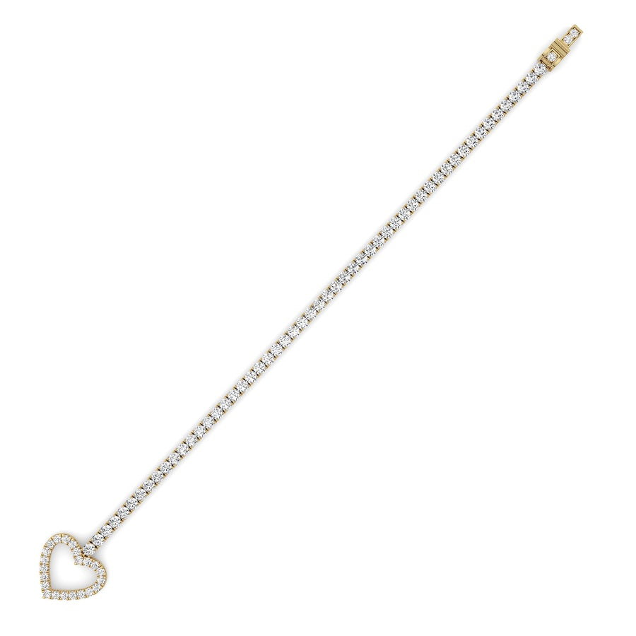 5CTW Round Shaped Lab Grown Diamond (F/VS) Bracelet in 14K White Gold