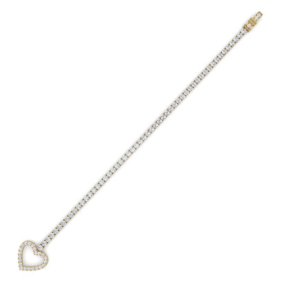 5CTW Round Shaped Lab Grown Diamond (F/VS) Bracelet in 14K White Gold