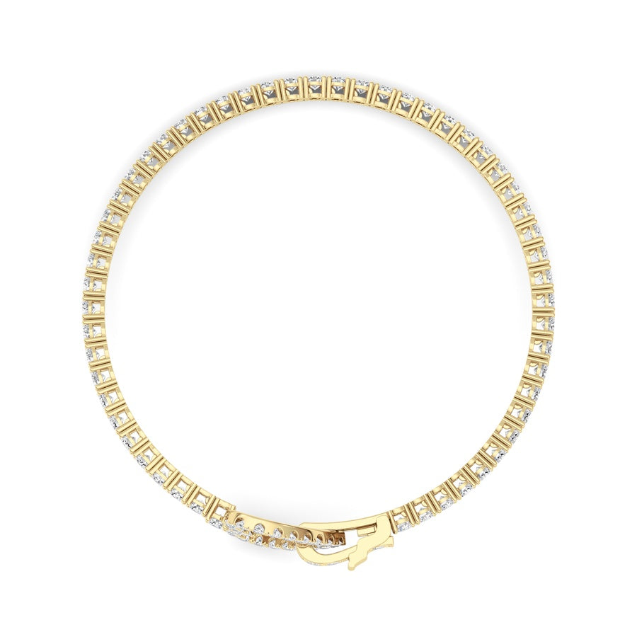 5CTW Round Shaped Lab Grown Diamond (F/VS) Bracelet in 14K White Gold