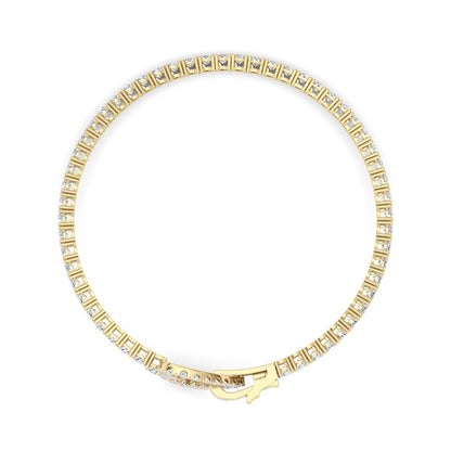 5CTW Round Shaped Lab Grown Diamond (F/VS) Bracelet in 14K White Gold